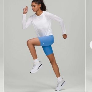 Lululemon base pace high-rise short 8” ribbed nulux blue nile . Size 4